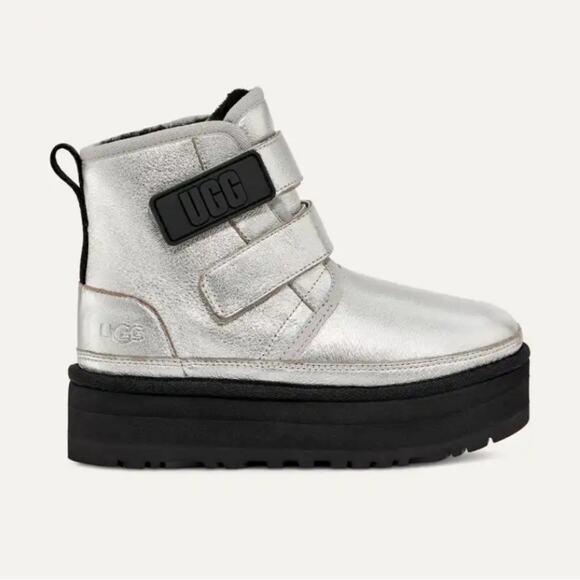 UGG Neumel Platform Leather Metalic Size 6 - Picture 3 of 4